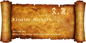 Kindler Mirtill névjegykártya